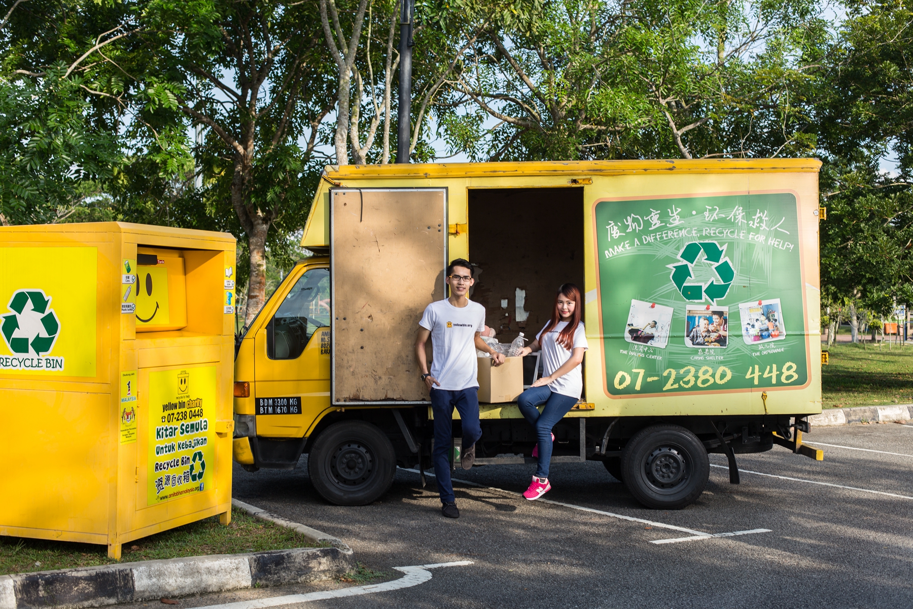 Yellow Bin textile recycling collection